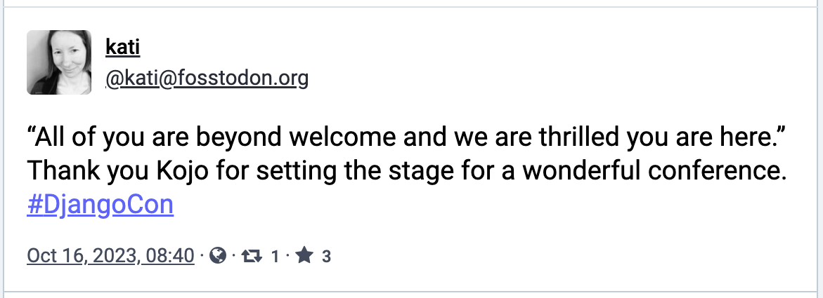 “All of you are beyond welcome and we are thrilled you are here.”